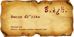 Becze Őzike névjegykártya
